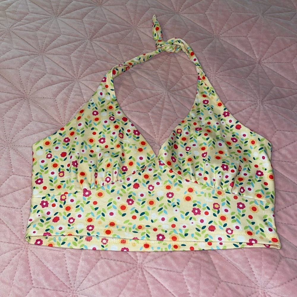 Floral halter top